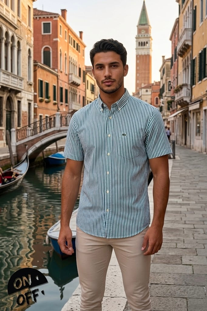 Inspiración editorial de Camisa Lacoste Manga Corta 42